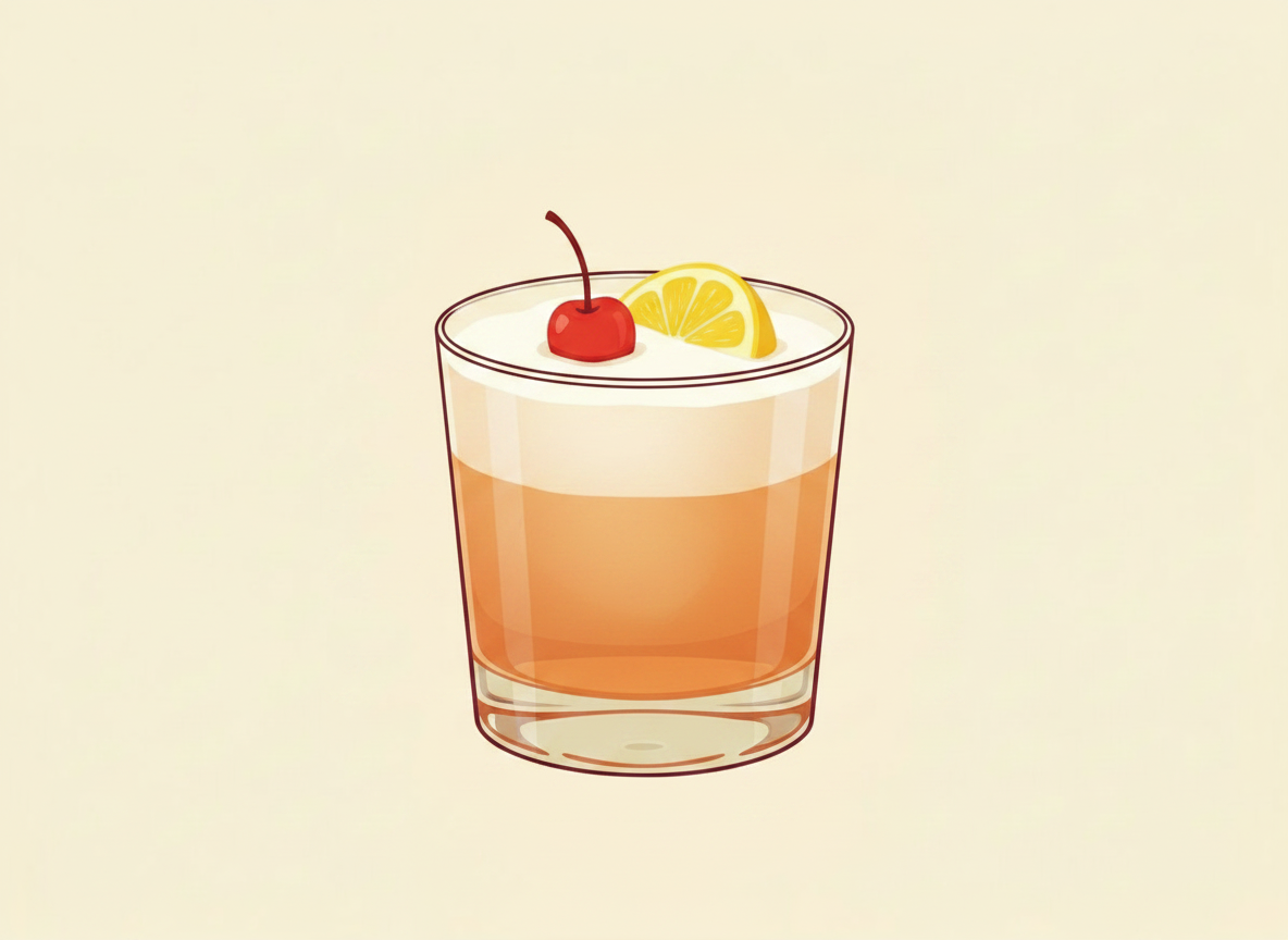 Amaretto Sour cocktail illustration
