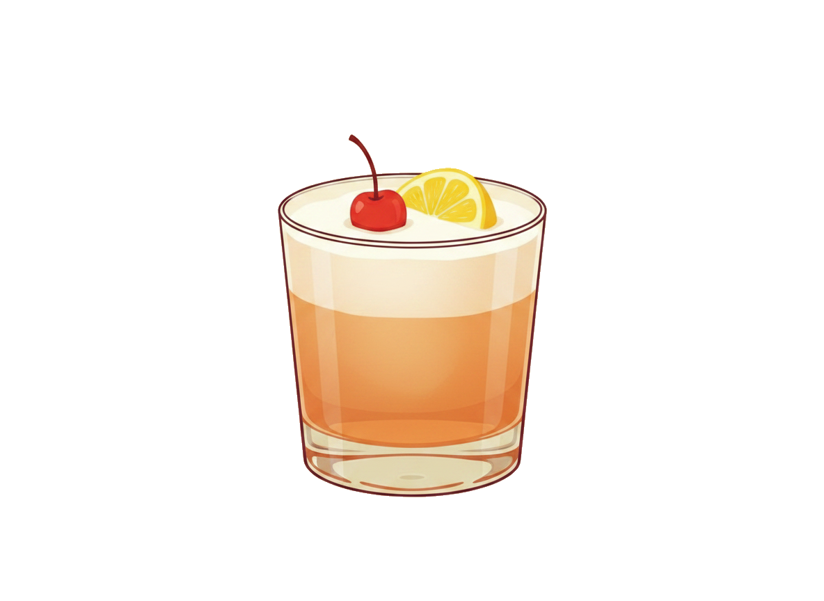 Amaretto Sour cocktail illustration