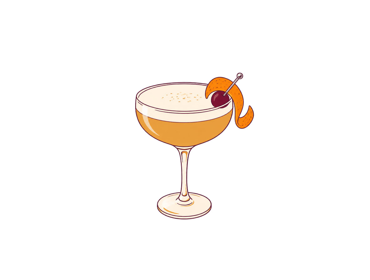 Amber Almond Sour cocktail illustration
