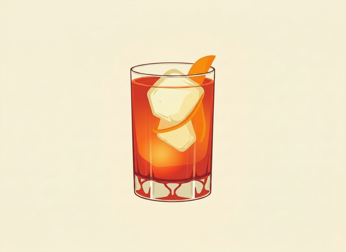 Americano cocktail illustration