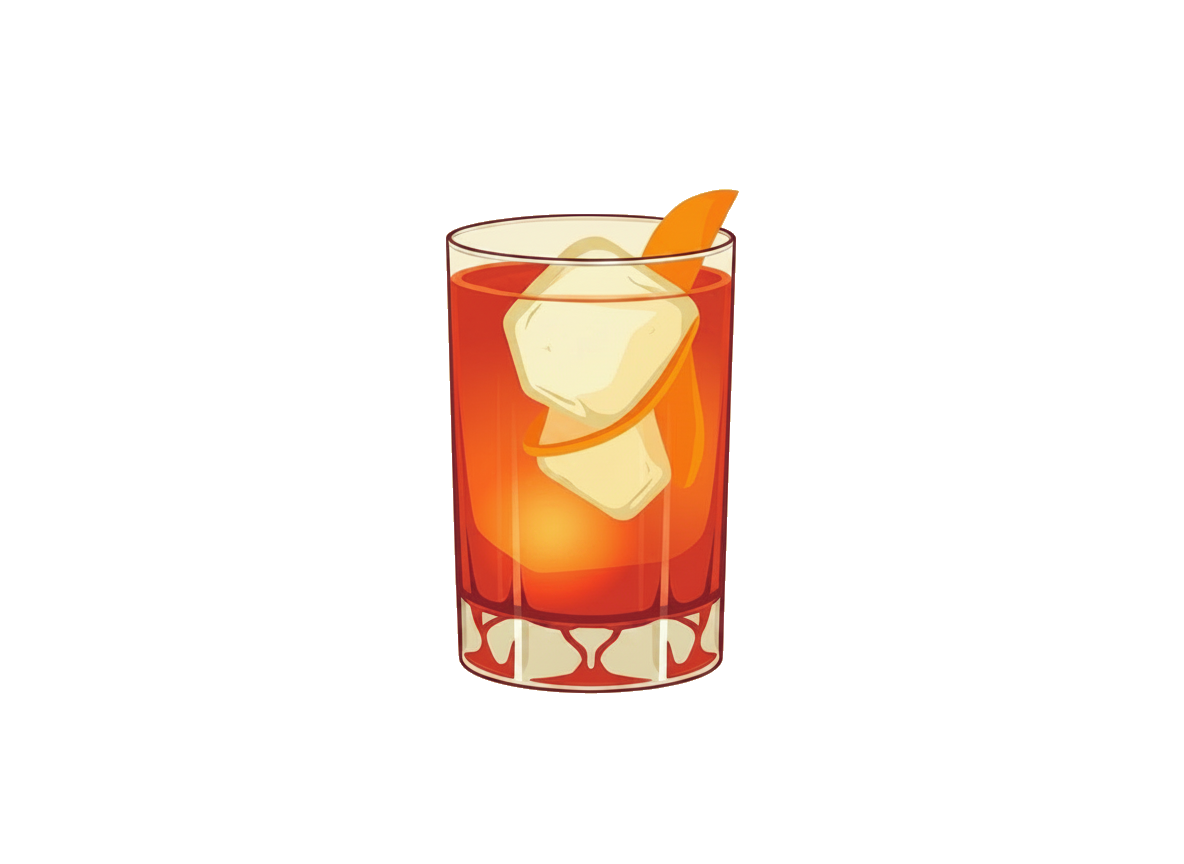 Americano cocktail illustration