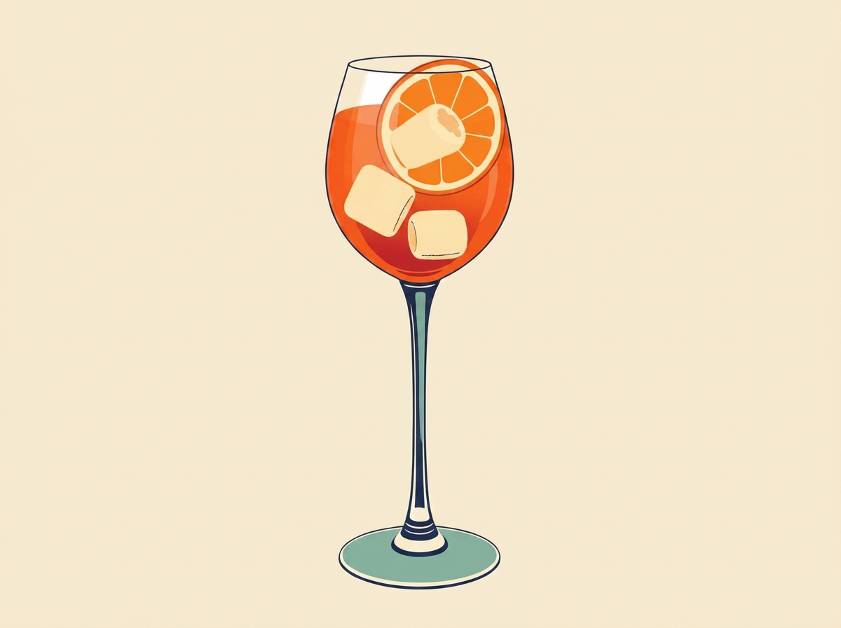 Aperol Spritz cocktail illustration