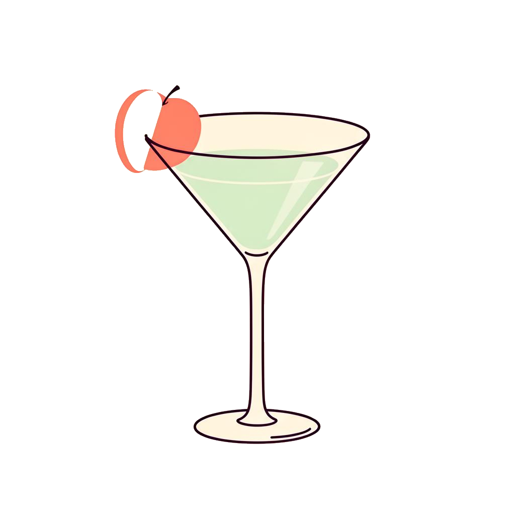 Apple Martini cocktail illustration