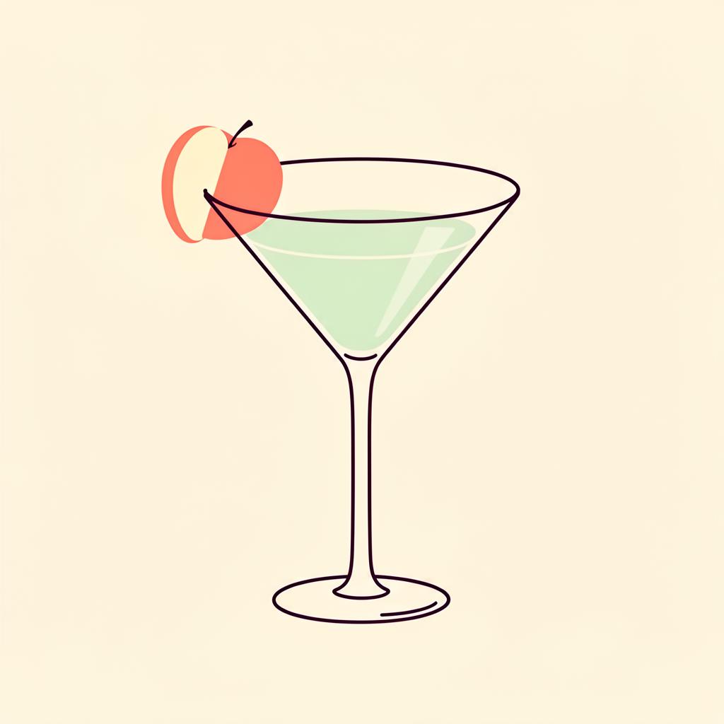 Apple Martini cocktail illustration