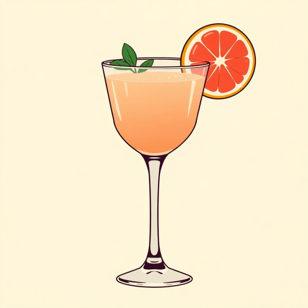 Arak Greyhound cocktail illustration