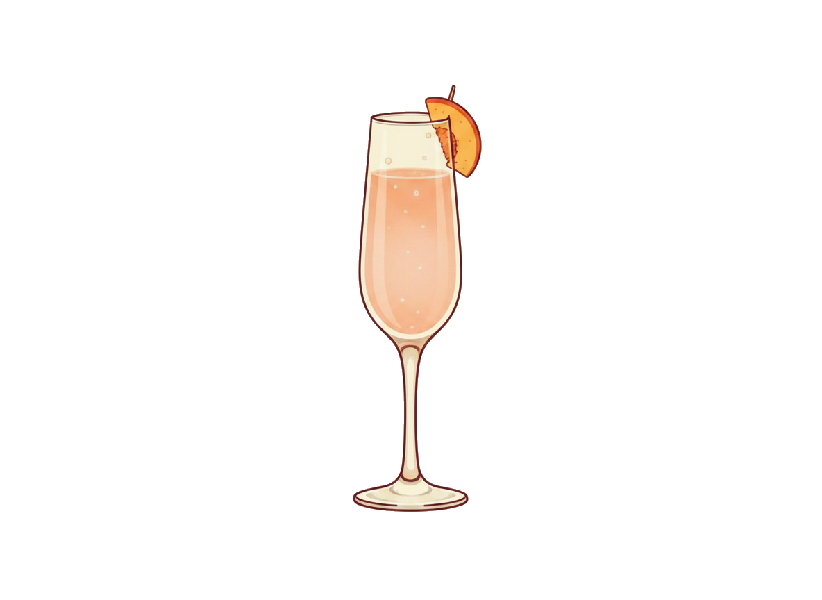 Bellini cocktail illustration