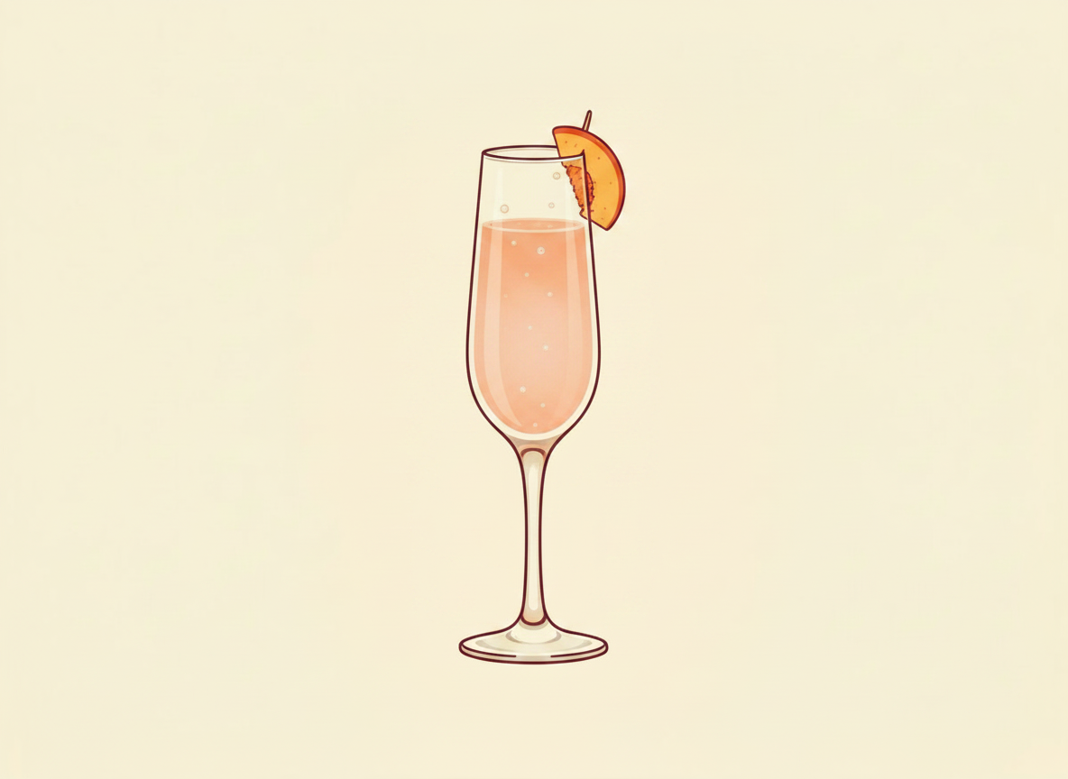 Bellini cocktail illustration