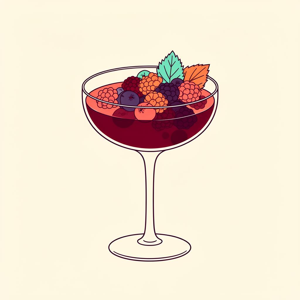 Berry Bliss cocktail illustration