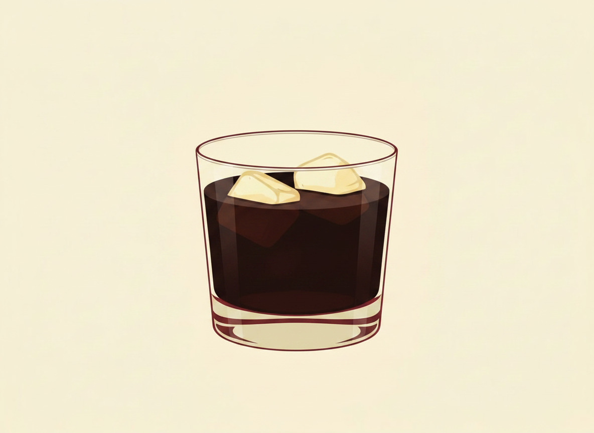 Black Russian cocktail illustration
