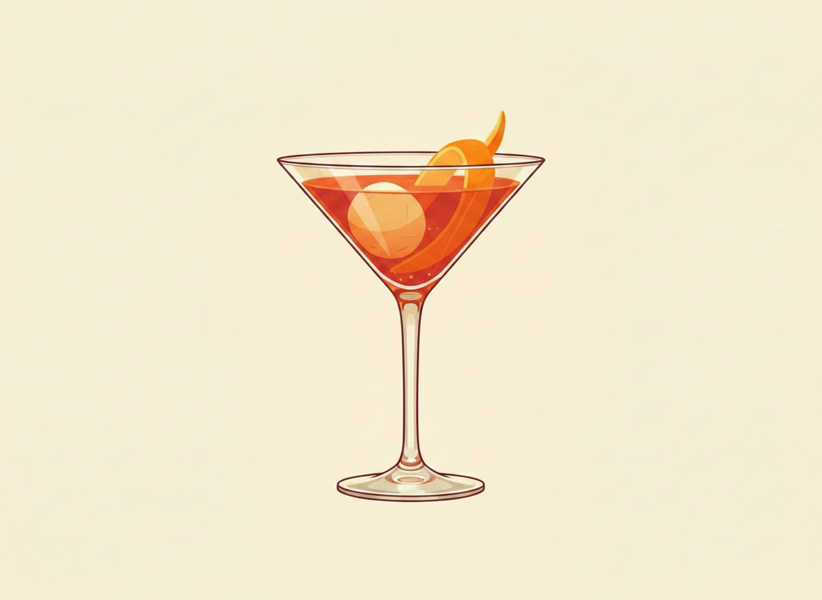 Blood and Sand cocktail illustration