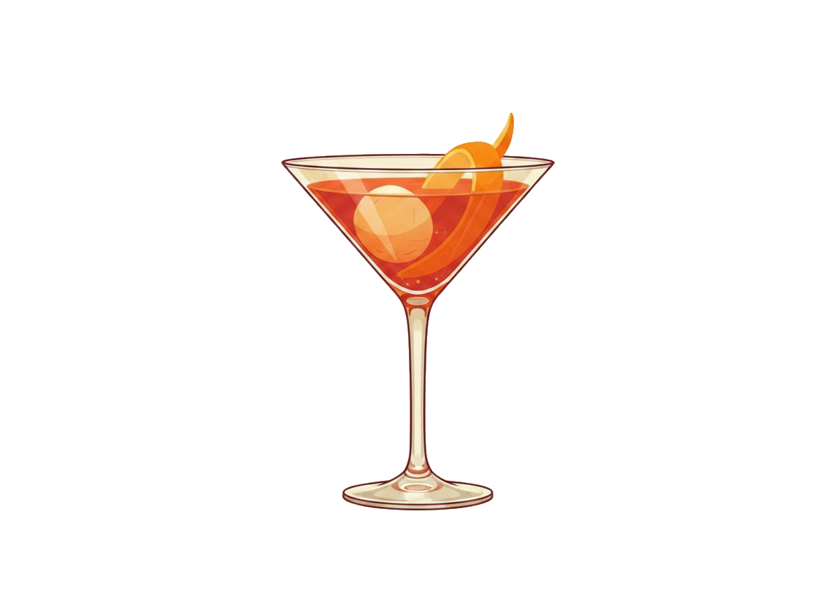 Blood and Sand cocktail illustration