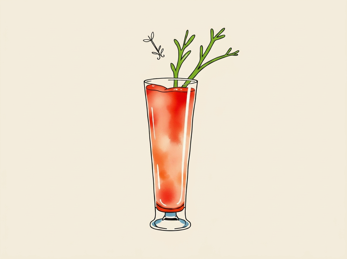 Bloody Mary cocktail illustration