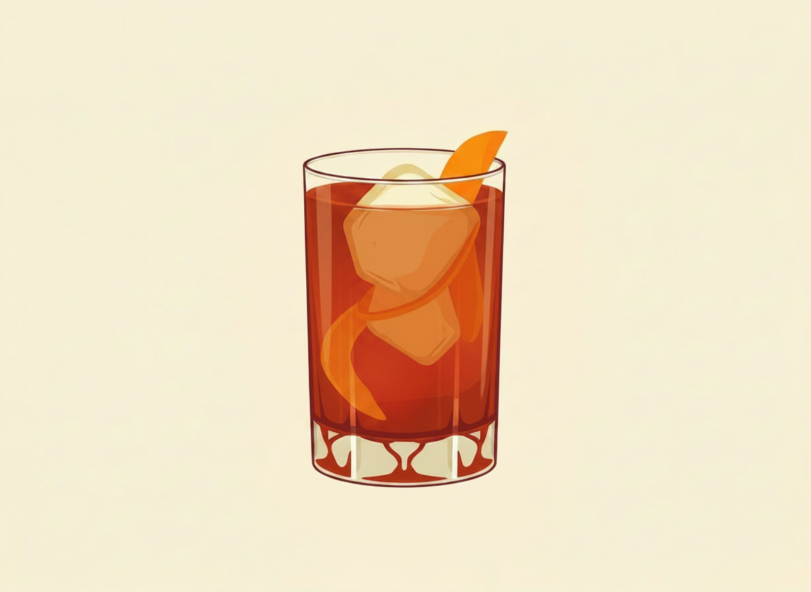 Boulevardier cocktail illustration
