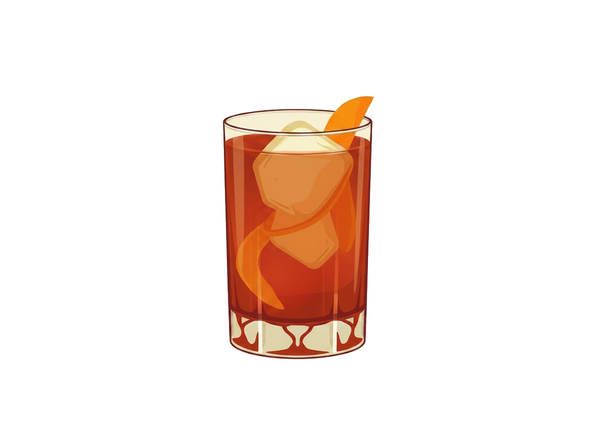 Boulevardier cocktail illustration