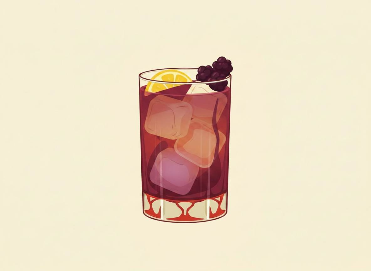 Bramble cocktail illustration