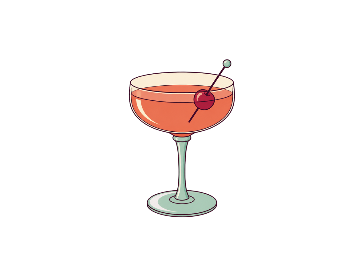 Brooklyn cocktail illustration
