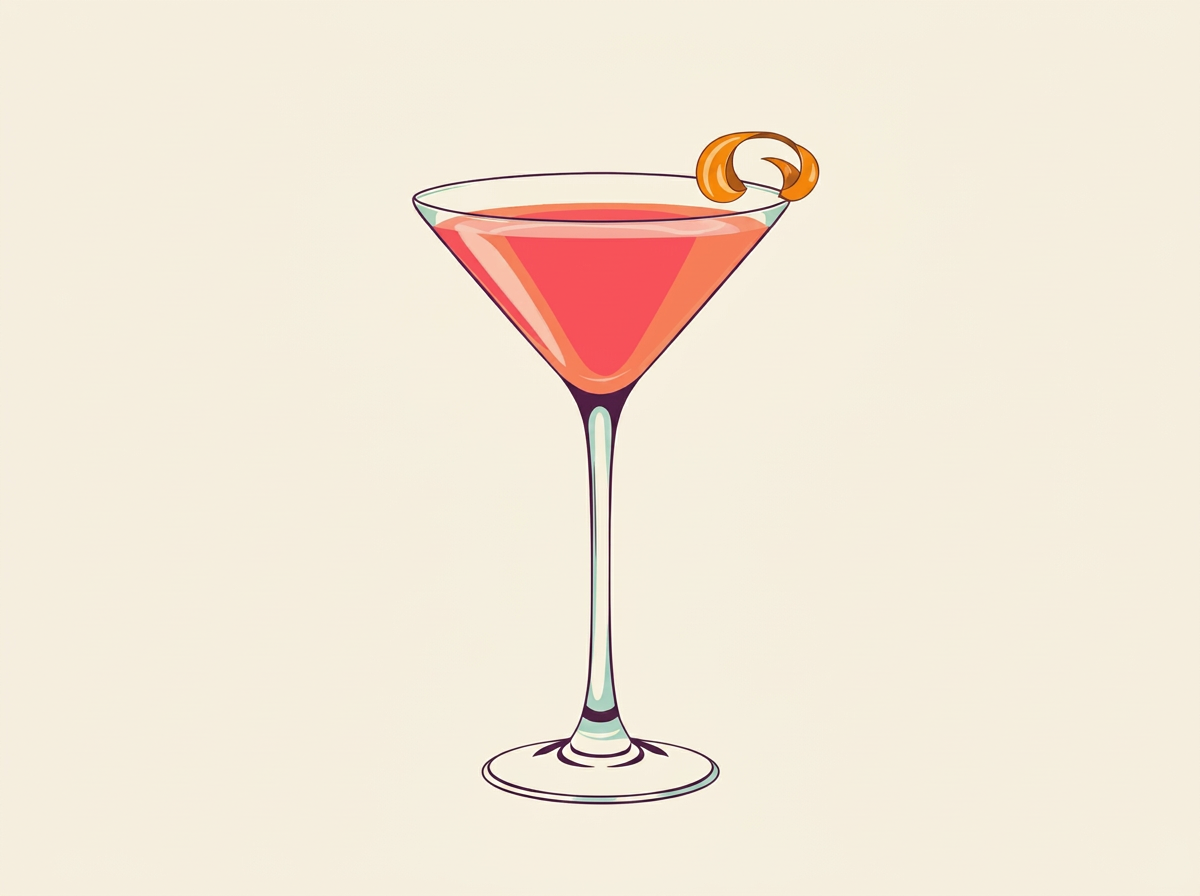 Cosmopolitan cocktail illustration