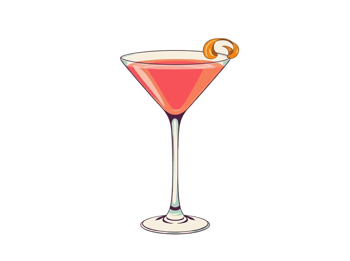 Cosmopolitan cocktail illustration