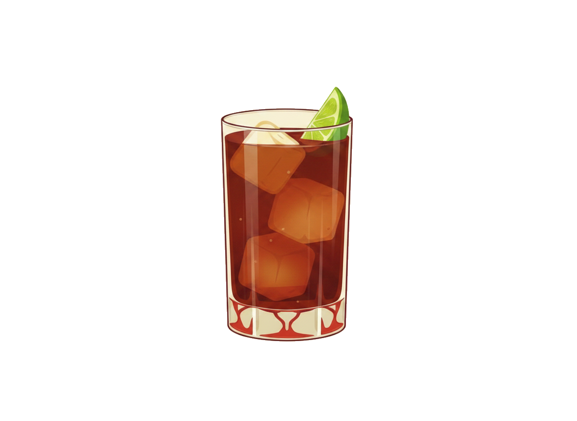 Cuba Libre cocktail illustration