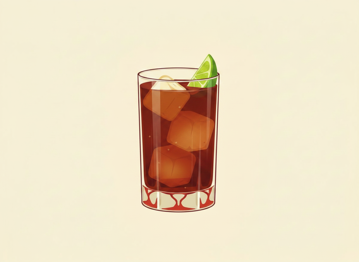 Cuba Libre cocktail illustration