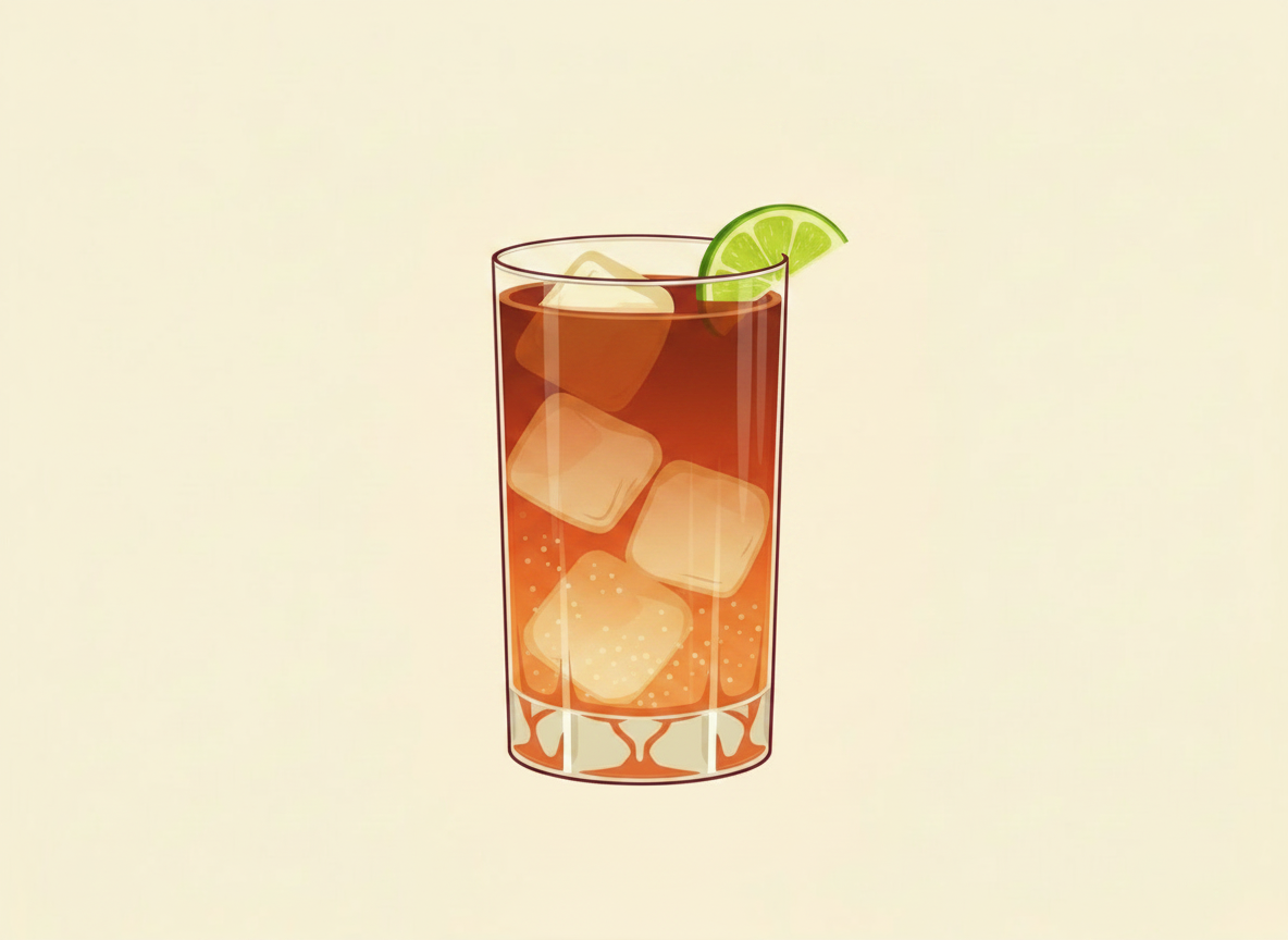 Dark 'n' Stormy cocktail illustration