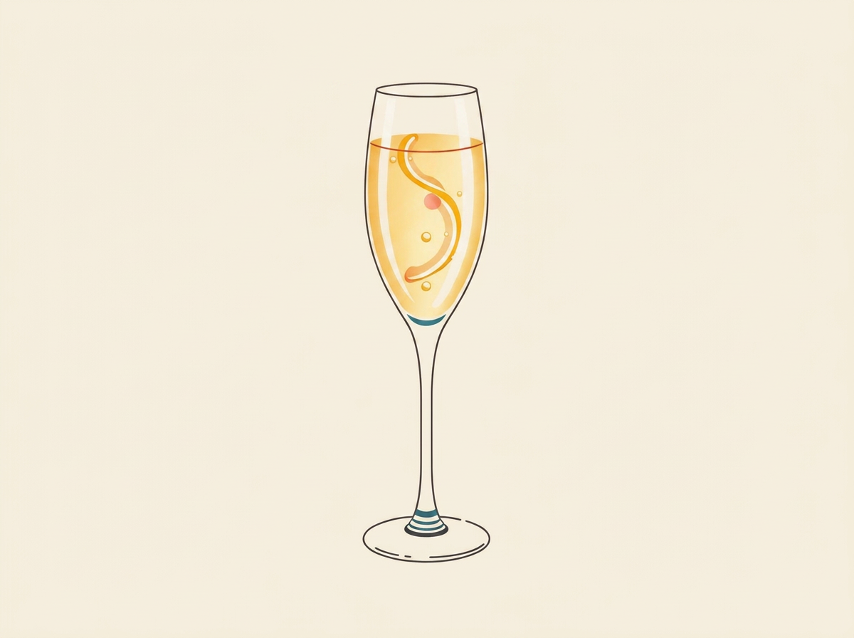 French 75 cocktail illustration