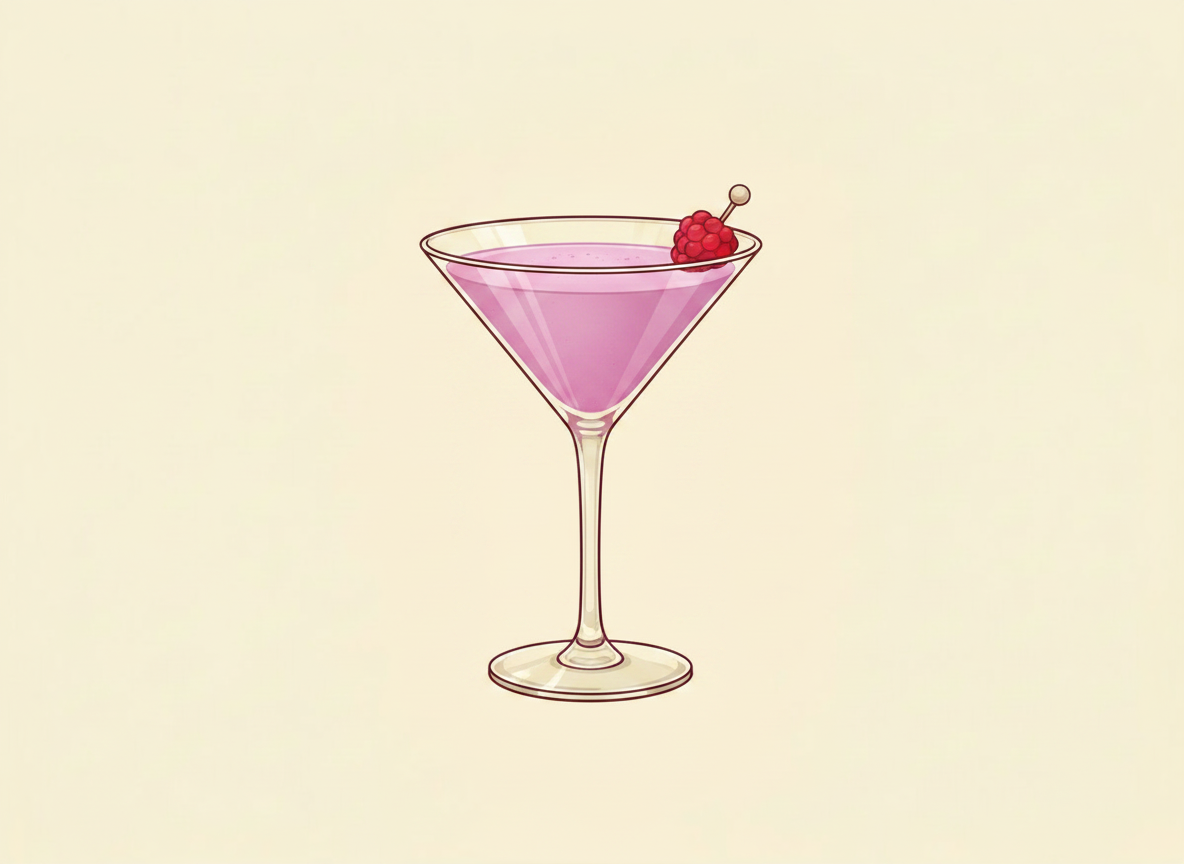 French Martini cocktail illustration