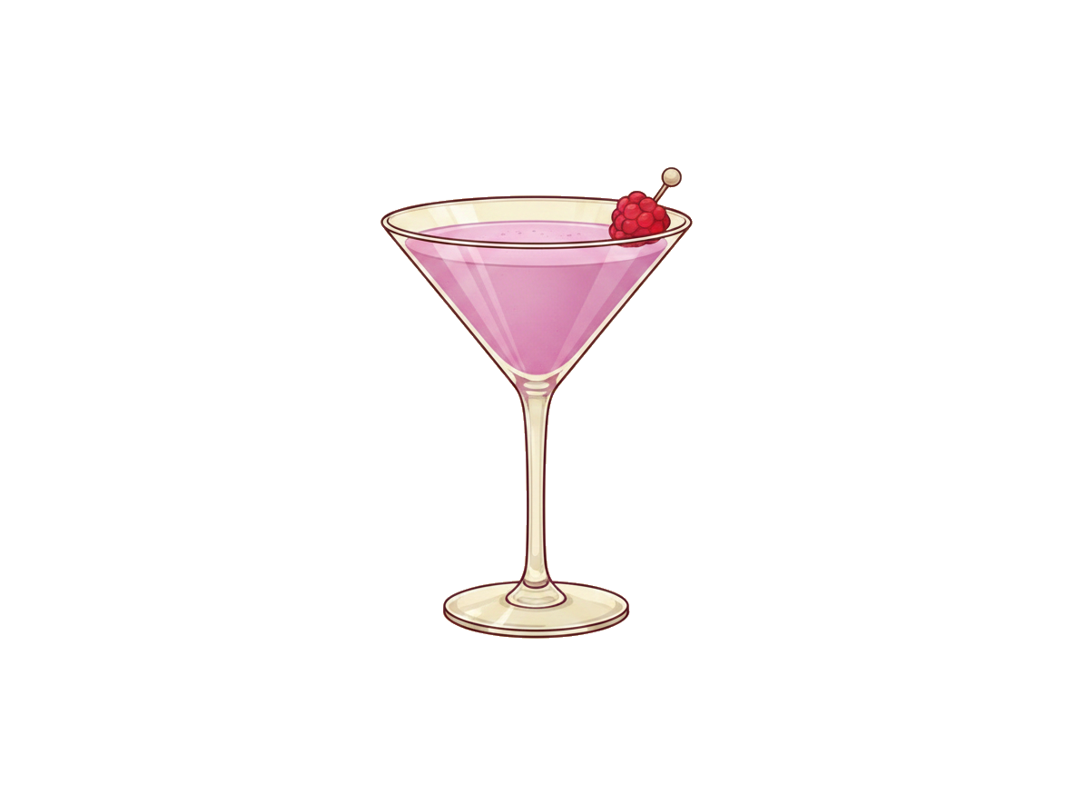 French Martini cocktail illustration