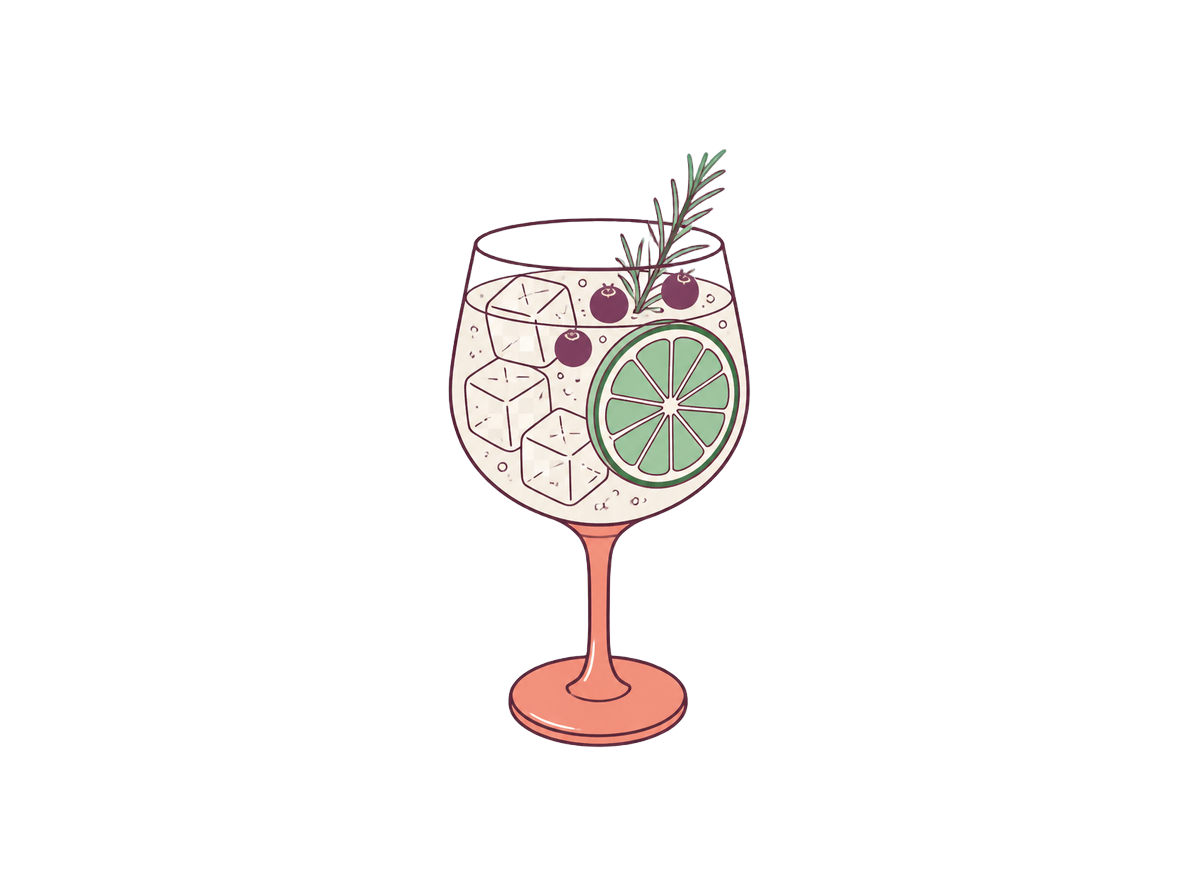 Gin & Tonic cocktail illustration