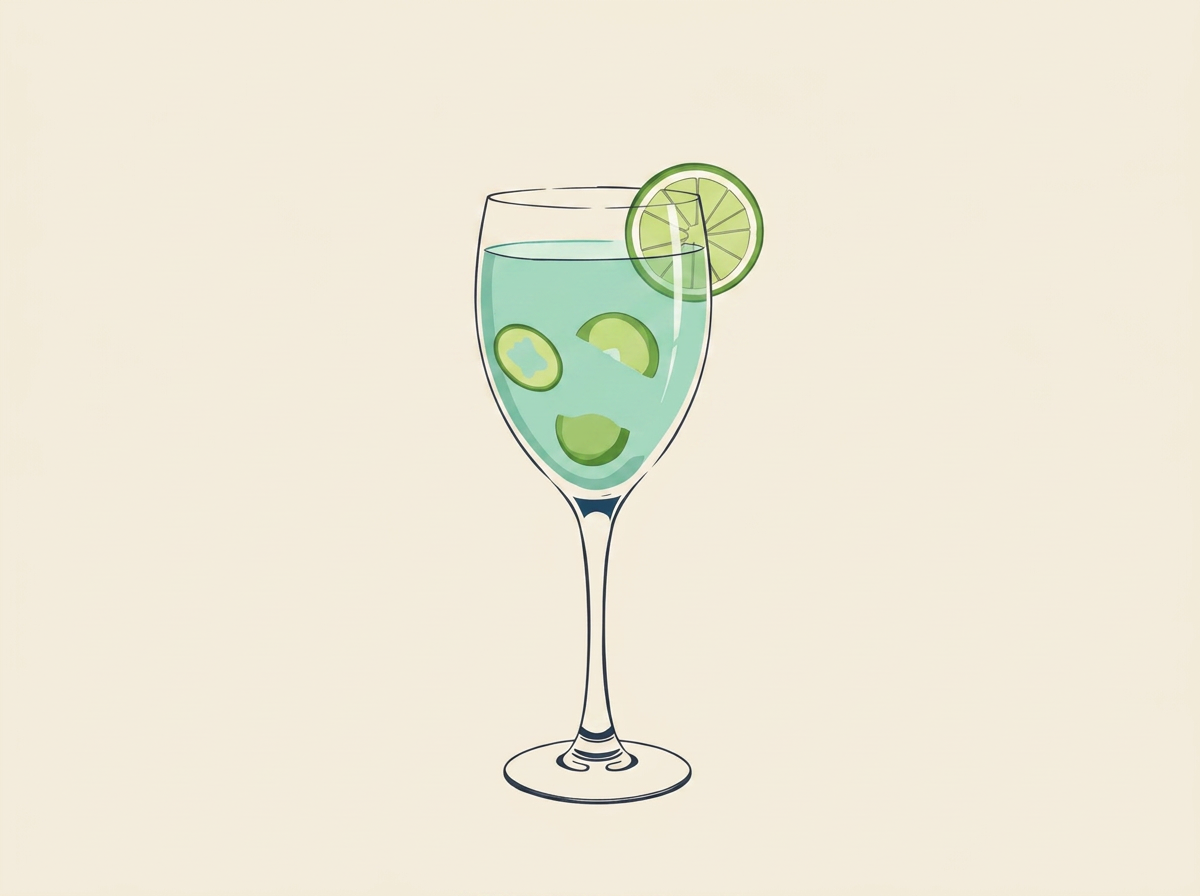Gin & Tonic cocktail illustration