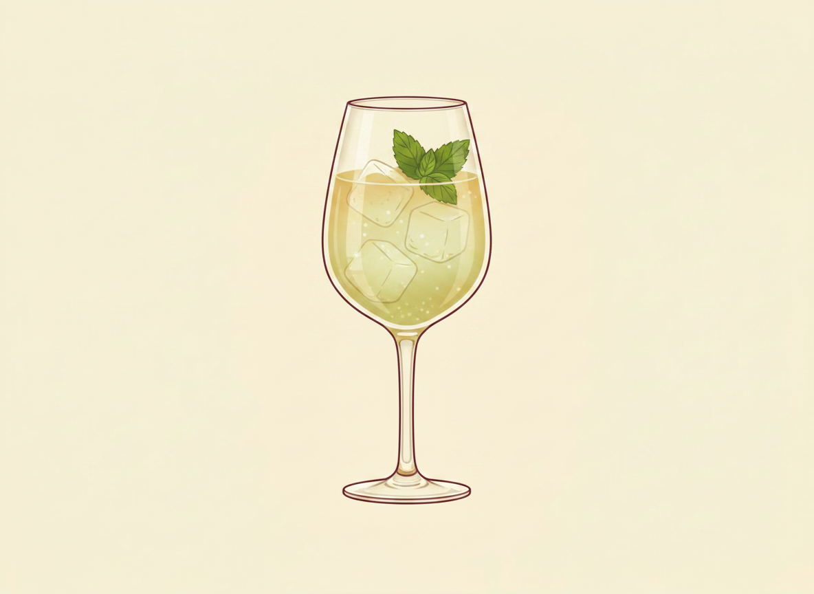 Hugo Spritz cocktail illustration