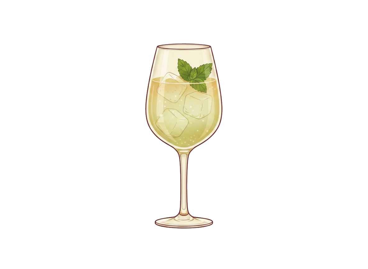 Hugo Spritz cocktail illustration