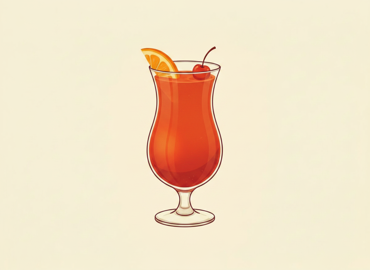 Hurricane cocktail illustration