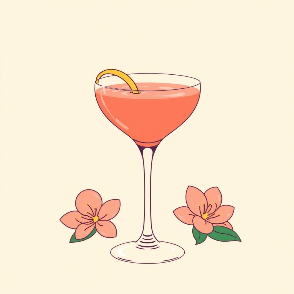 Jasmine cocktail illustration
