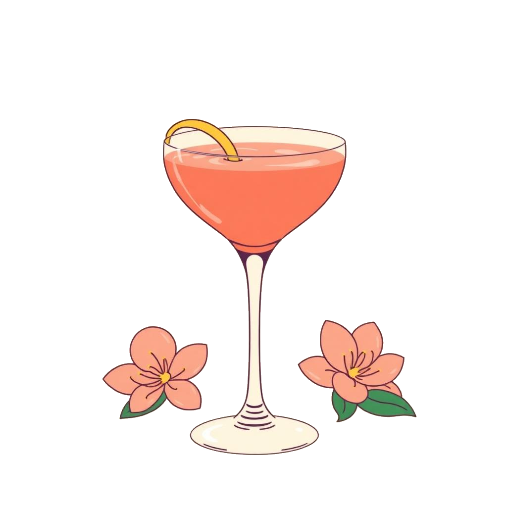 Jasmine cocktail illustration