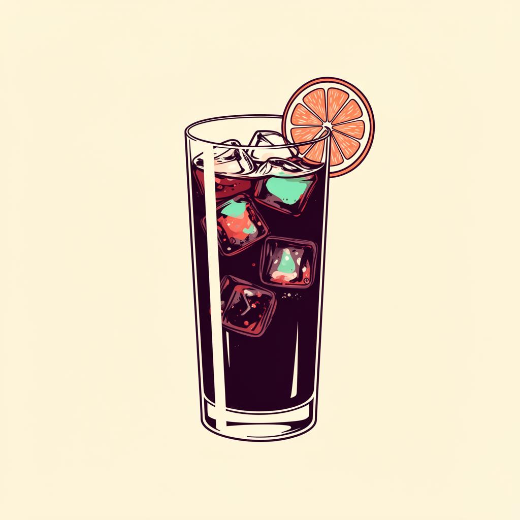 Kalimotxo cocktail illustration