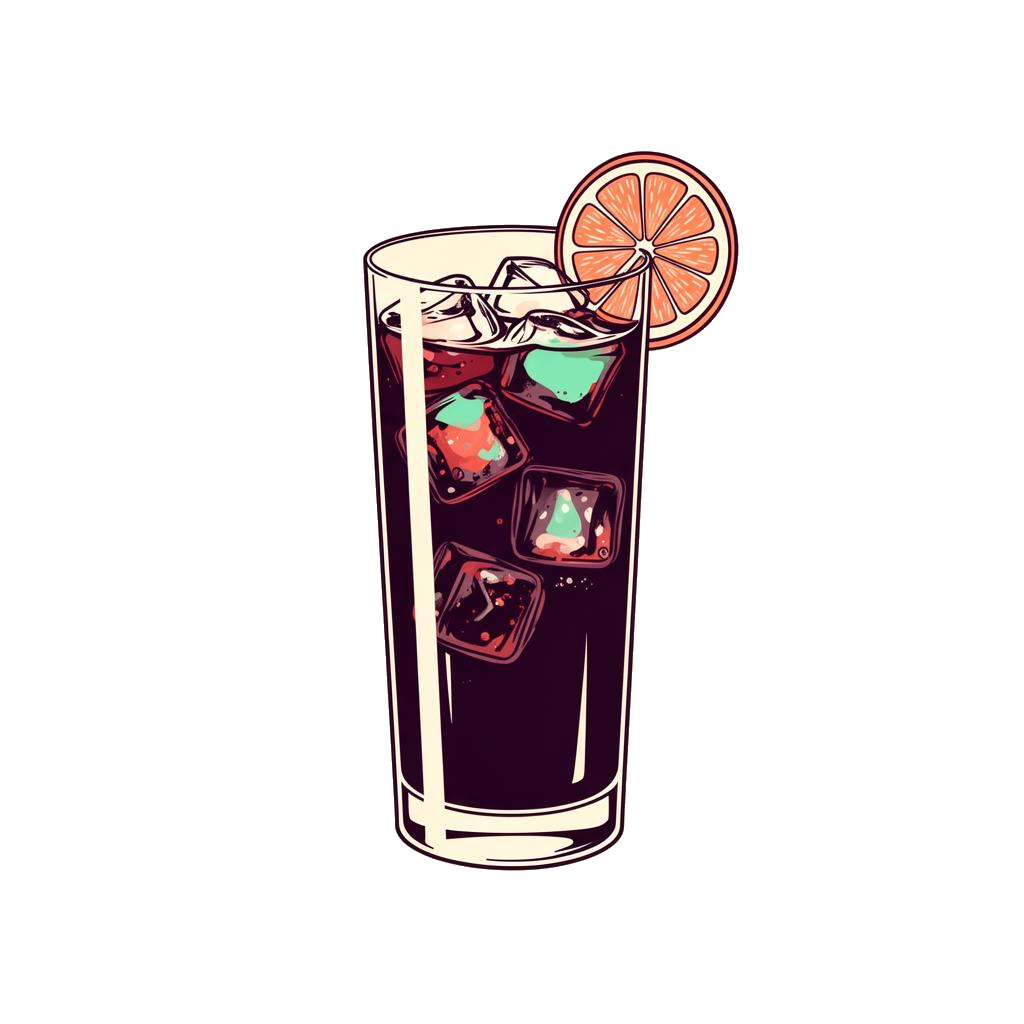 Kalimotxo cocktail illustration