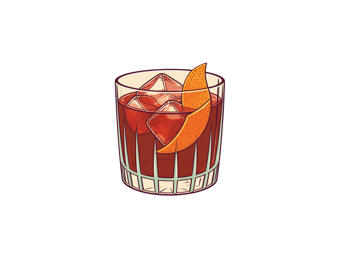 Kingston Negroni cocktail illustration