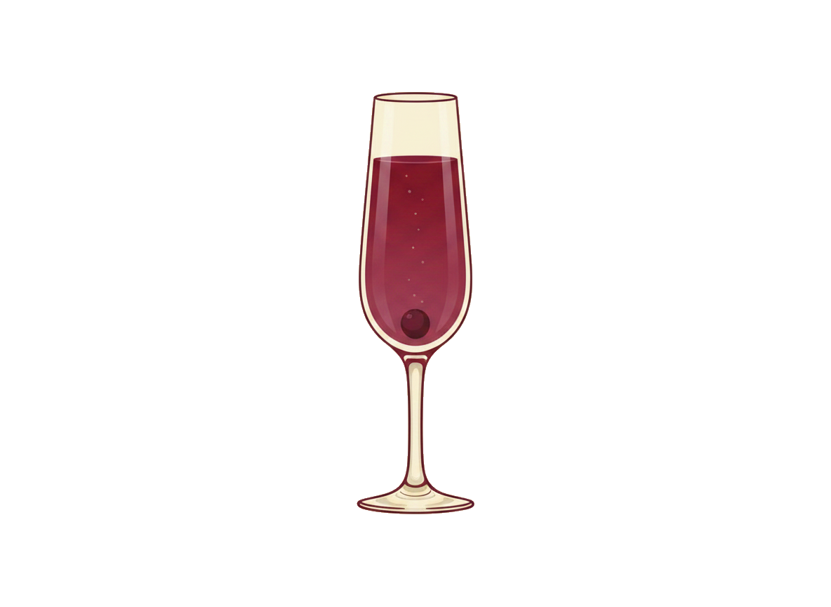 Kir Royale cocktail illustration