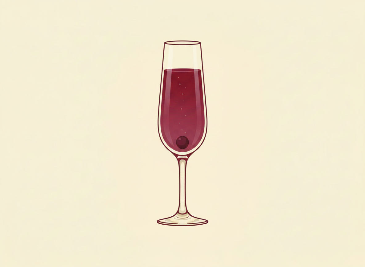 Kir Royale cocktail illustration