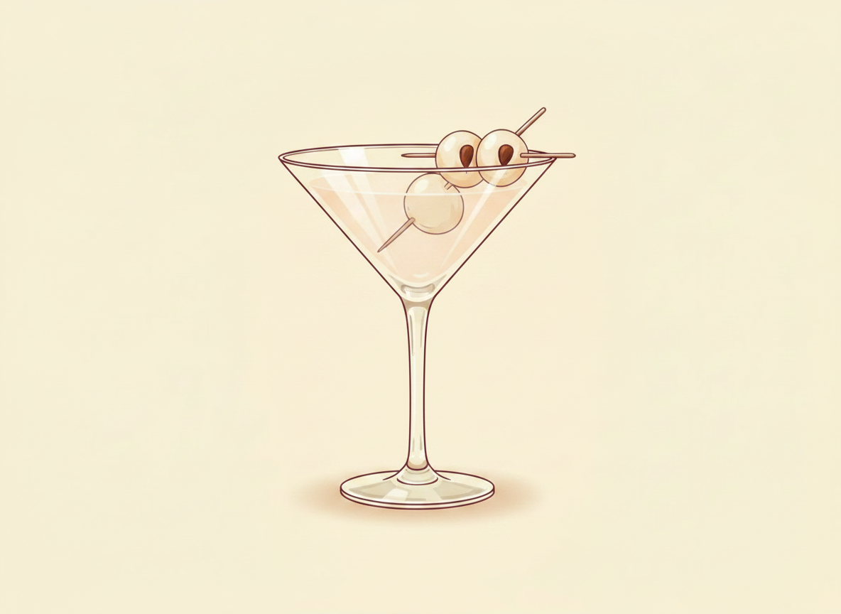 Lychee Martini cocktail illustration