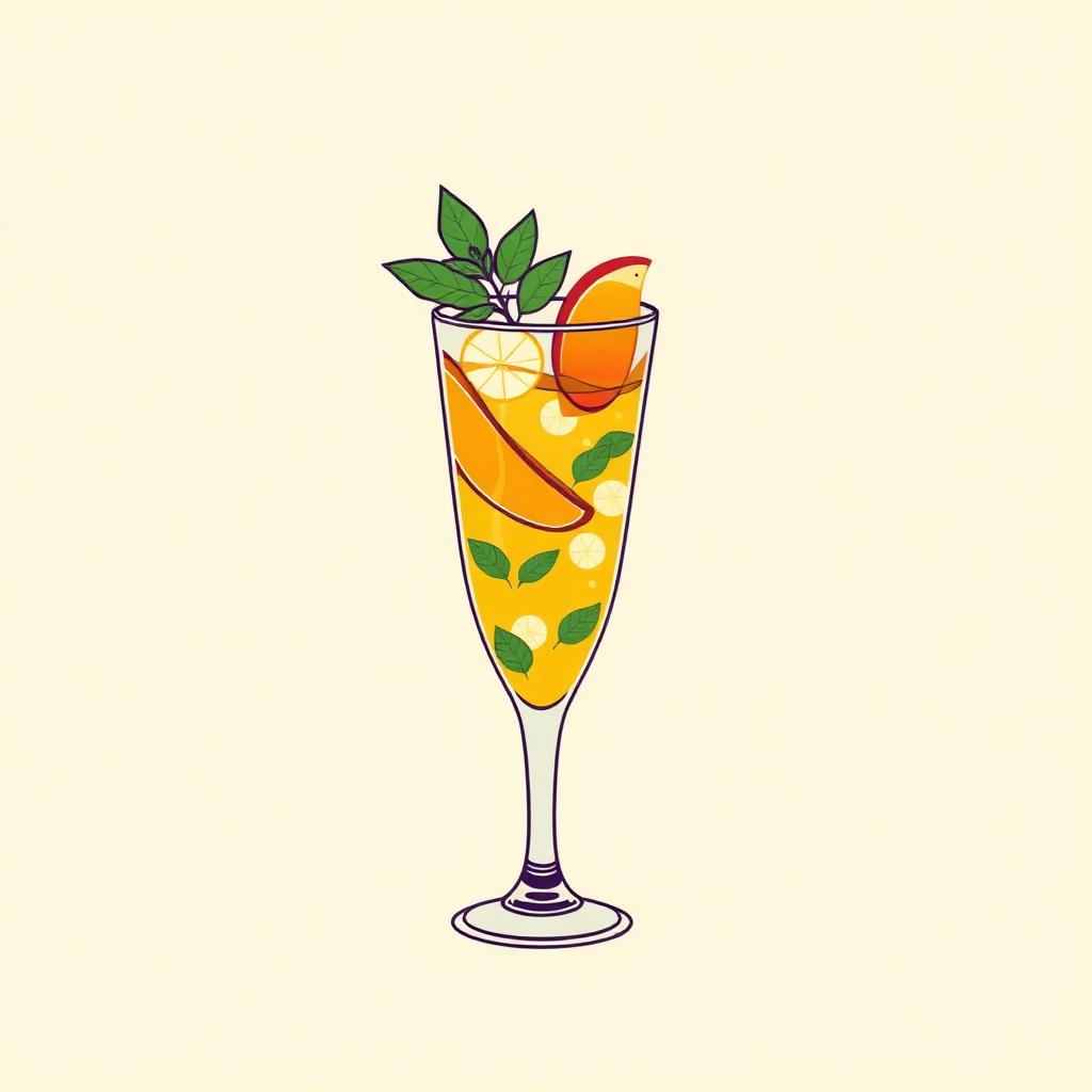 Mango Mojito cocktail illustration