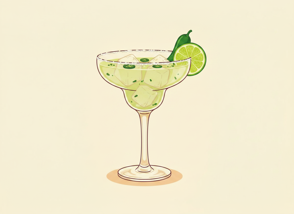 Spicy Margarita cocktail illustration