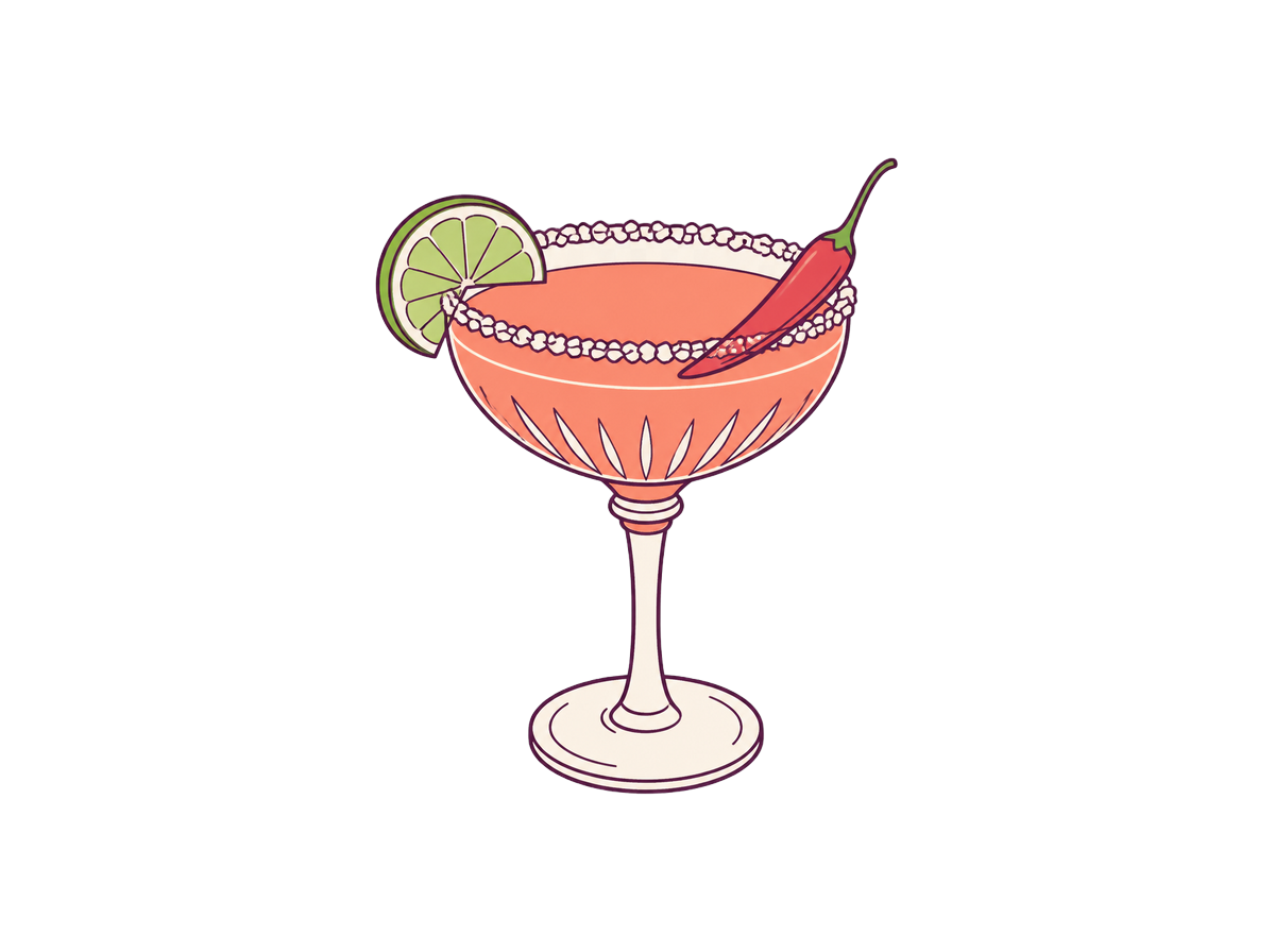 Spicy Margarita cocktail illustration