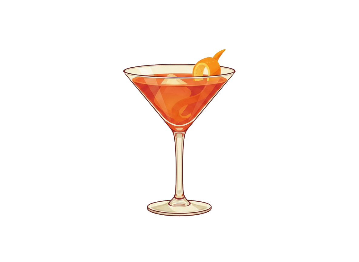 Martinez cocktail illustration