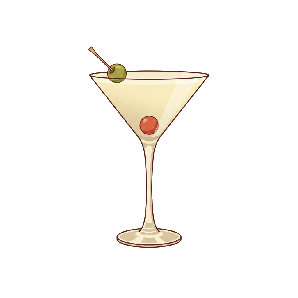 Mastiha Martini cocktail illustration