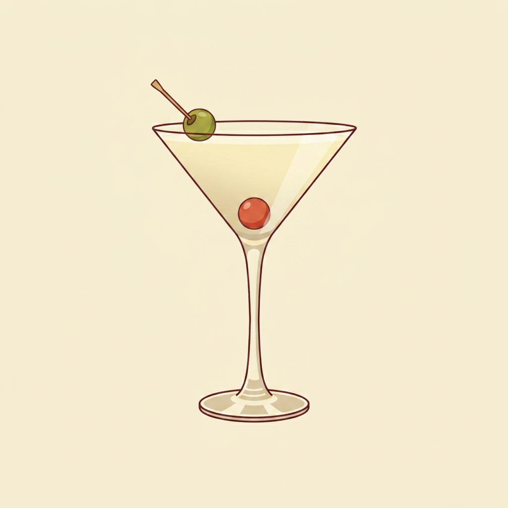 Mastiha Martini cocktail illustration