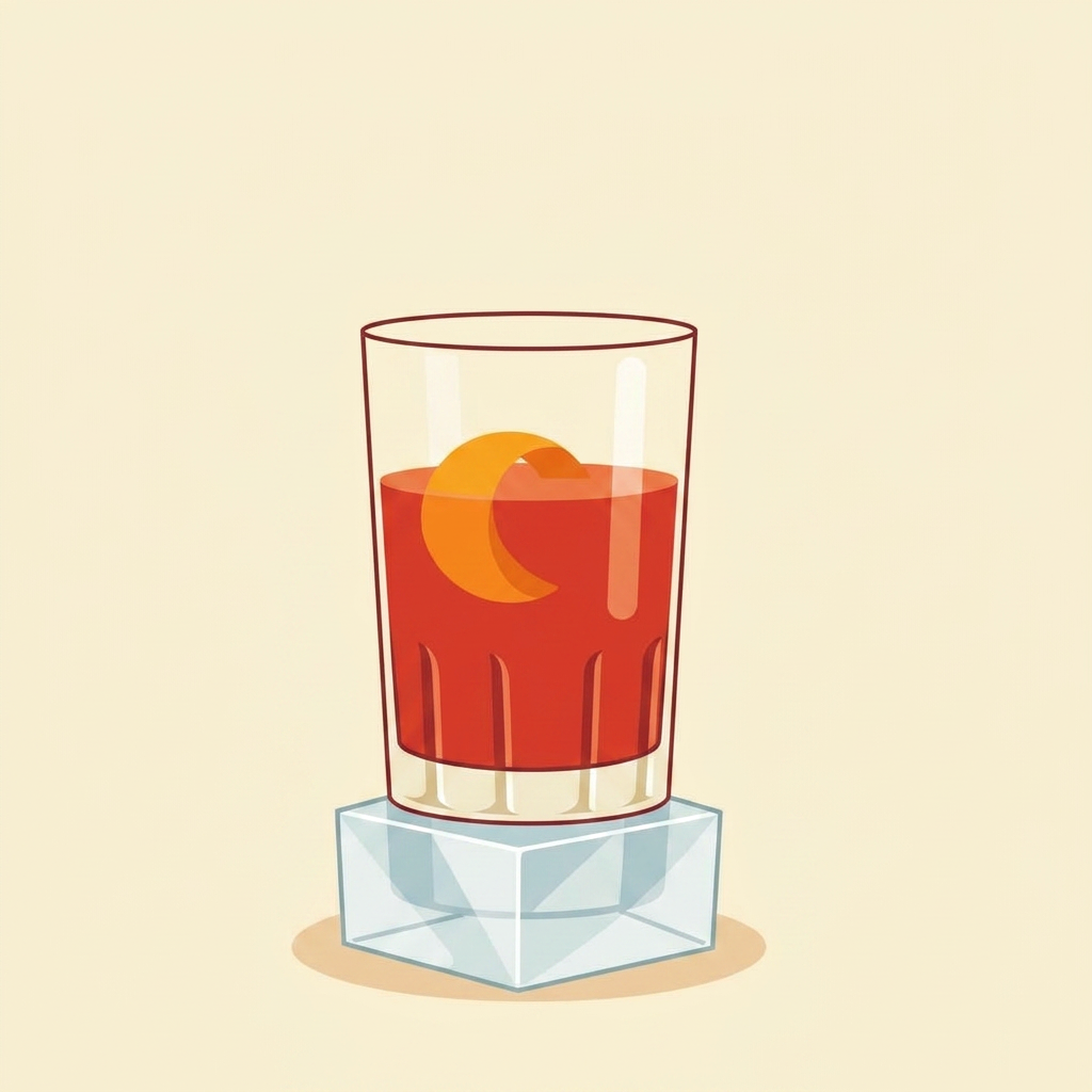 Mediterranean Negroni cocktail illustration