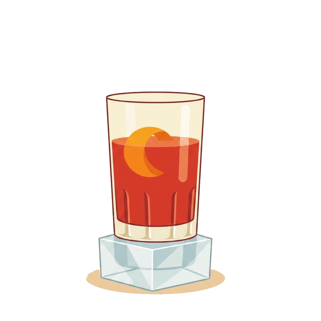 Mediterranean Negroni cocktail illustration