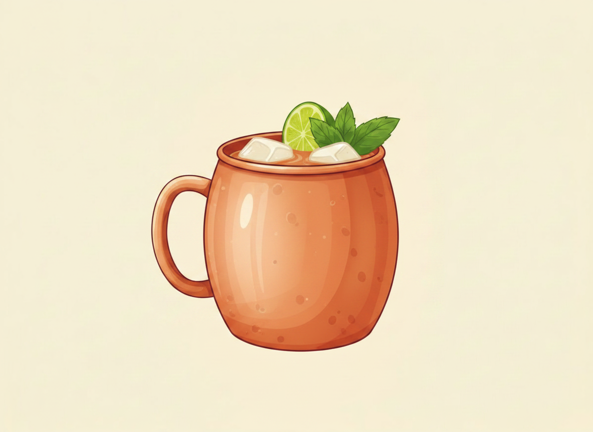 Mezcal Mule cocktail illustration